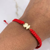 Pulsera Roja Oso Ts 0.3gr / 1.2cm / Oro Amarillo $