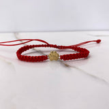 Pulsera Roja Huella 0.5gr / 1.3cm / Liso Oro Amarillo $
