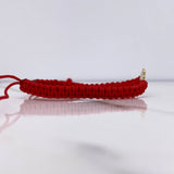 Pulsera Roja Huella 0.5gr / 1.3cm / Liso Oro Amarillo $