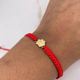 Pulsera Roja Huella 0.5gr / 1.3cm / Liso Oro Amarillo $