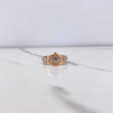 Anillo Correa Corona RX 4.25gr / T6 / Circones Blancos Dos Oros Blanco Rosa $