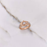 Anillo Correa Corona RX 4.25gr / T6 / Circones Blancos Dos Oros Blanco Rosa $