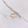 Anillo Gotas 2.2gr / T6 1/4 / Circones Blancos Oro Amarillo $