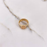 Anillo Corona RX 4.15gr / T7 / Circones Rosados Azules Oro Amarillo $