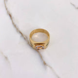 Anillo Brujula 9.05gr / T11 / Circones Verdes Blancos Tres Oros $