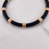 Pulso Silicona Cilindros 10gr / 19cm / 5mm Negro Oro Rosa $