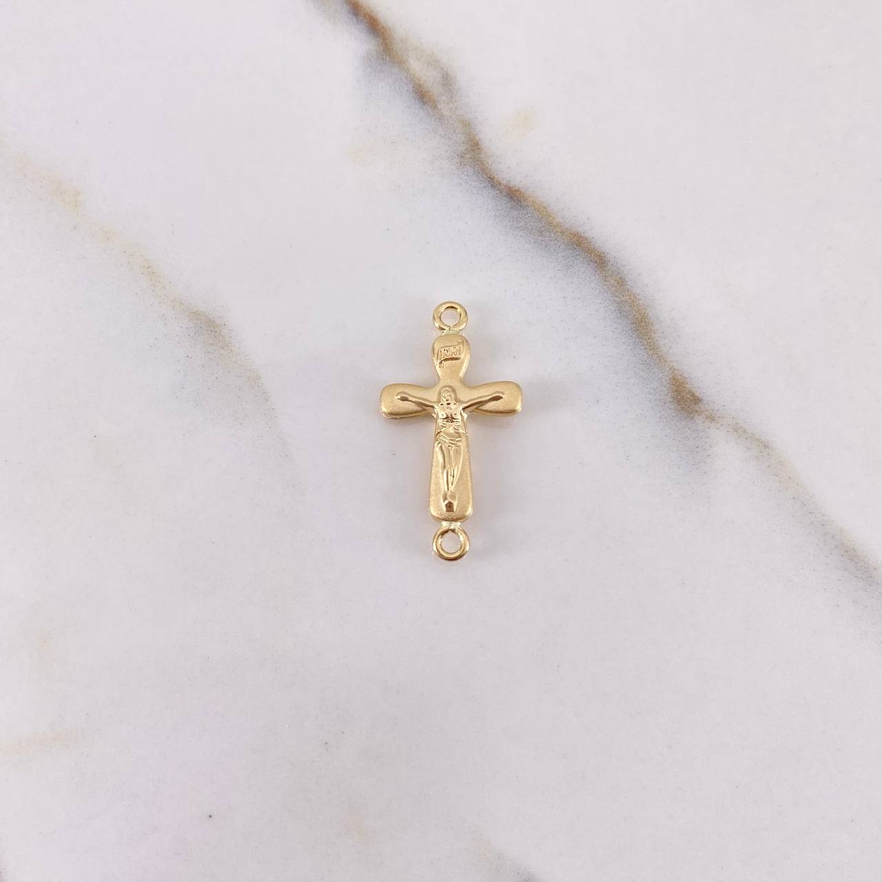 Herraje Cruz Cristo 0.6gr / 2.3cm / Matizada Oro Amarillo $