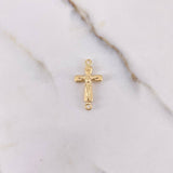 Herraje Cruz Cristo 0.6gr / 2.3cm / Matizada Oro Amarillo $