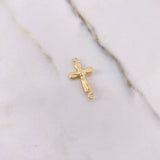 Herraje Cruz Cristo 0.6gr / 2.3cm / Matizada Oro Amarillo $