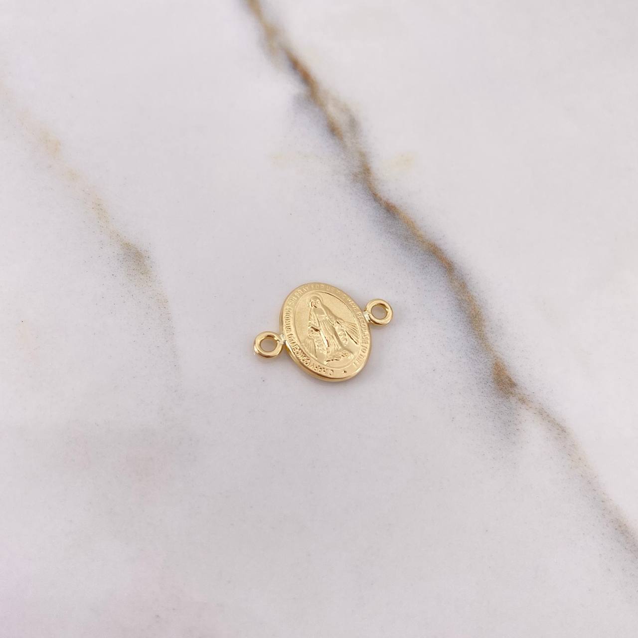 Herraje Virgen Milagrosa 0.6gr / 1.5cm / Troquelada Oro Amarillo $