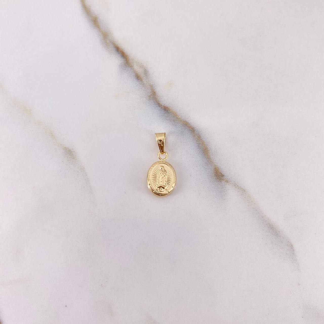 Dije Virgen Guadalupe 0.45gr / 1.6cm / Troquelado Oro Amarillo $