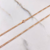 Cadena Figaro 3.1gr / 60cm / 3mm Oro Rosa +0 &