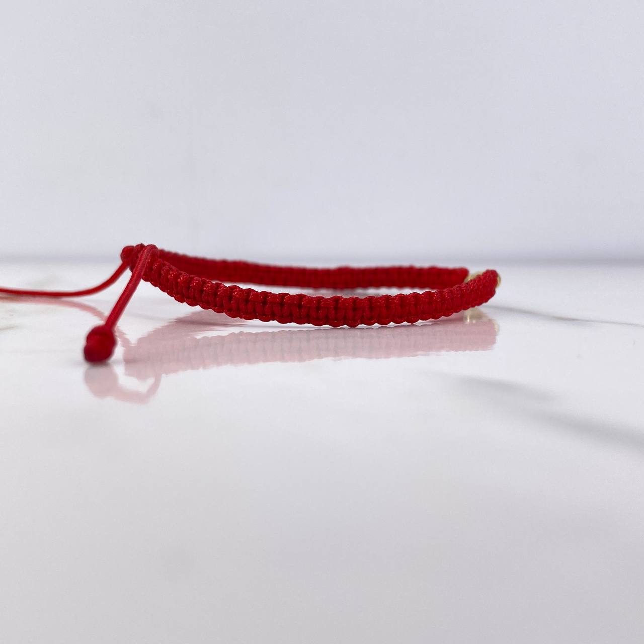 Pulsera Roja Bolas 0.15gr / 3mm Oro Amarillo &