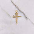 Dije Cruz Clavos 2.35gr / 3.5cm / Circones Blancos Oro Amarillo &