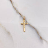 Dije Cruz Cristo 0.85gr / 2.4cm / Bordes Punteados Oro Amarillo &