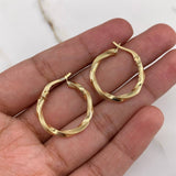 Candongas 2.35gr / 2.3cm Rayadas Oro Amarillo Mai