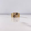 Anillo Correa Ancla 6.6gr / T10 1/2 / Circones Negros Blancos Oro Amarillo &
