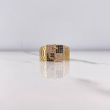 Anillo Correa Ancla 6.6gr / T10 1/2 / Circones Negros Blancos Oro Amarillo &