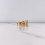 Anillo Correa Ancla 6.6gr / T10 1/2 / Circones Negros Blancos Oro Amarillo &