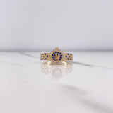 Anillo Correa Corona RX 3.55gr / T7 / Circones Azules Blancos Oro Amarillo &