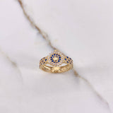 Anillo Correa Corona RX 3.55gr / T7 / Circones Azules Blancos Oro Amarillo &