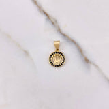 Dije Corona RX 1.2gr / 1.8cm / Circones Negros Oro Amarillo &