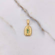 Dije Virgen Guadalupe 1.95gr / 2.1cm / Circones Verdes Blancos Oro Amarillo &