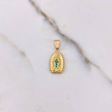 Dije Virgen Guadalupe 1.95gr / 2.1cm / Circones Verdes Blancos Oro Amarillo &