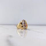 Anillo Virgen Guadalupe 7gr / T6 1/2 / Circones Azules Fucsias Blancos Oro Amarillo &