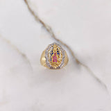 Anillo Virgen Guadalupe 7gr / T6 1/2 / Circones Azules Fucsias Blancos Oro Amarillo &