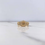Anillo Correa Corona RX 4.2gr / T8 / Circones Blancos Oro Amarillo &