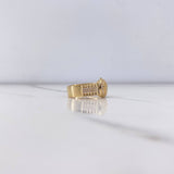 Anillo Correa Corona RX 4.2gr / T8 / Circones Blancos Oro Amarillo &