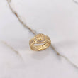 Anillo Correa Corona RX 4.2gr / T8 / Circones Blancos Oro Amarillo &