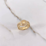 Anillo Correa Corona RX 4.2gr / T8 / Circones Blancos Oro Amarillo &