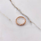 Anillo Cubano 2.25gr / T7 / Circones Blancos Oro Rosa &
