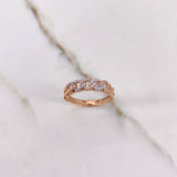 Anillo Cubano 2.25gr / T7 / Circones Blancos Oro Rosa &