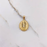 Dije Virgen Guadalupe 5.05gr / 3.1cm / Circones Negros Blancos Oro Amarillo &