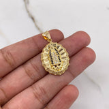Dije Virgen Guadalupe 5.05gr / 3.1cm / Circones Negros Blancos Oro Amarillo &