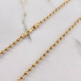 Cadena Militar 19.65gr / 70cm / 3mm Bolas Dimantadas Oro Amarillo &