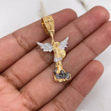 Dije San Miguel Arcangel 4.6gr / 3.7cm / Dos Oros Amarillo Blanco &