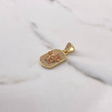 Dije Placa Medusa 5gr / 2.8cm / Circones Blancos Dos Oros Amarillo Rosa &