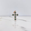 Dije Cruz Tupida 2.6gr / 3.2cm / Circones Verdes Blancos Oro Rosa &