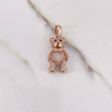 Dije Oso Articulado Corbatin 6.1gr / 3.2cm / Circones Azules Blancos Oro Rosa $