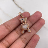Dije Oso Articulado Corbatin 6.1gr / 3.2cm / Circones Azules Blancos Oro Rosa $