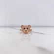Anillo Oso 3.8gr / T6 1/2 / Circones Negros Blancos Oro Rosa &