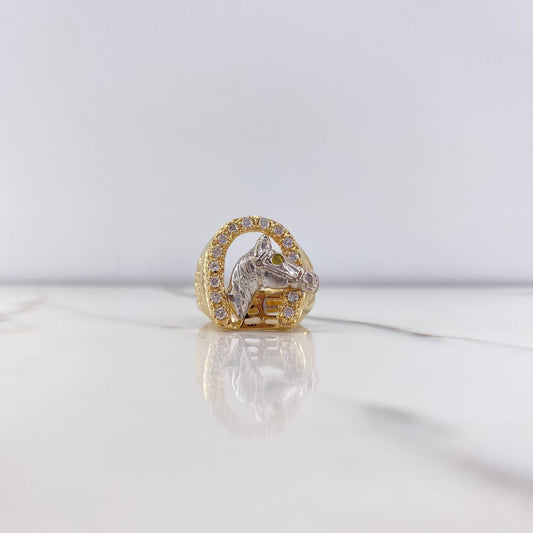 Anillo Herradura Caballo 14.05gr / T11 / Circones Amarillo Blanco Dos Oros Amarillo Blanco &