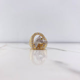 Anillo Herradura Caballo 14.05gr / T11 / Circones Amarillo Blanco Dos Oros Amarillo Blanco &