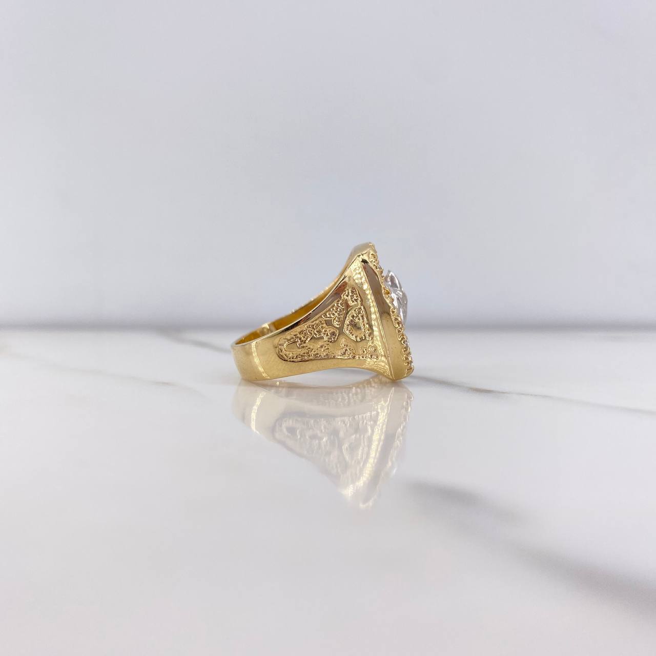Anillo Herradura Caballo 14.05gr / T11 / Circones Amarillo Blanco Dos Oros Amarillo Blanco &