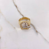 Anillo Herradura Caballo 14.05gr / T11 / Circones Amarillo Blanco Dos Oros Amarillo Blanco &