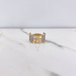 Anillo Niños 3.55gr / T7 1/4 / Circones Blancos Dos Oros Amarillo Blanco &